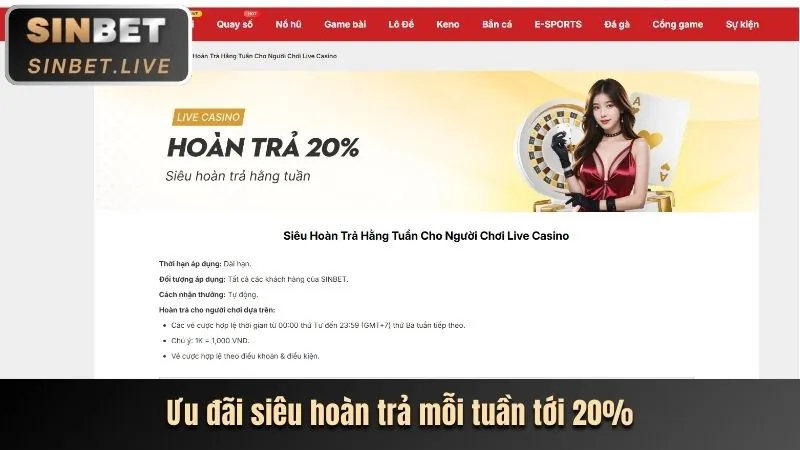 Hoàn trả casino và thể thao W88